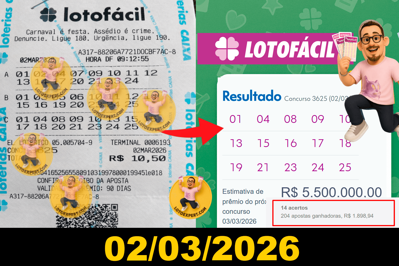 Print de resultado enviado por usuário